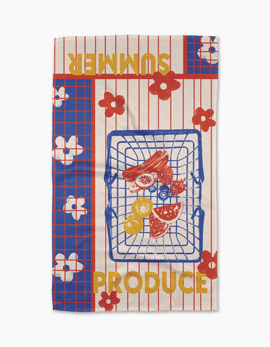 Geometry Summer Produce Poster Tea Towel