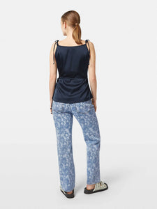 Scotch and Soda Satin Tank Top in Midnight Blue