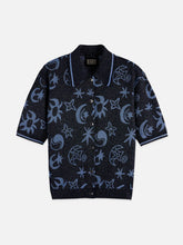 Load image into Gallery viewer, Scotch and Soda Jacquard Short Sleeve Pullover in Cosmic Sky Spaced Carbon - FINAL SALE