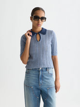 Load image into Gallery viewer, Scotch and Soda Pointelle Collared Knitted Tee in Infinity Melange -  FINAL SALE