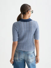 Load image into Gallery viewer, Scotch and Soda Pointelle Collared Knitted Tee in Infinity Melange -  FINAL SALE