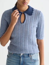 Load image into Gallery viewer, Scotch and Soda Pointelle Collared Knitted Tee in Infinity Melange -  FINAL SALE