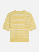 Load image into Gallery viewer, Scotch and Soda Textured Stripe Knitted Tee in Parsnip Stripe