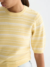 Load image into Gallery viewer, Scotch and Soda Textured Stripe Knitted Tee in Parsnip Stripe