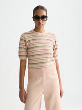 Load image into Gallery viewer, Scotch and Soda Textured Stripe Knitted Tee in Rose Dust Stripe