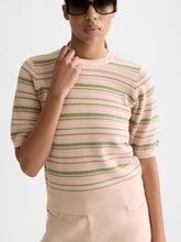 Load image into Gallery viewer, Scotch and Soda Textured Stripe Knitted Tee in Rose Dust Stripe