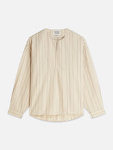 Load image into Gallery viewer, Scotch and Soda Cotton Linen Bib Shirt in Fog Stripe