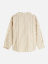 Load image into Gallery viewer, Scotch and Soda Cotton Linen Bib Shirt in Fog Stripe