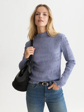 Load image into Gallery viewer, Scotch and Soda Smocked Long-Sleeved Top in Stonewash
