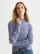 Load image into Gallery viewer, Scotch and Soda Smocked Long-Sleeved Top in Stonewash