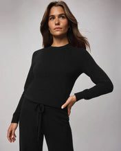 Load image into Gallery viewer, Splendid Tori Cashmere Crewneck Sweater in Black