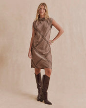 Load image into Gallery viewer, Splendid Scout Mock Neck Mini Dress in Taupe Grey Bandana