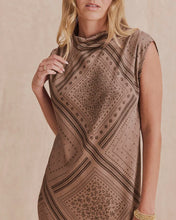 Load image into Gallery viewer, Splendid Scout Mock Neck Mini Dress in Taupe Grey Bandana
