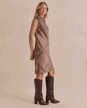 Load image into Gallery viewer, Splendid Scout Mock Neck Mini Dress in Taupe Grey Bandana
