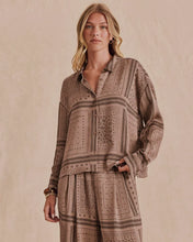 Load image into Gallery viewer, Splendid Clara Button-Down Shirt in Taupe Grey Bandana