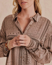 Load image into Gallery viewer, Splendid Clara Button-Down Shirt in Taupe Grey Bandana