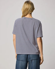 Load image into Gallery viewer, Splendid Kacey Stripe V-Neck Tee in Navy/White