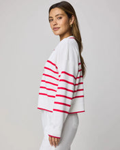 Load image into Gallery viewer, Splendid Arden Striped Polo Sweater in White/Rouge