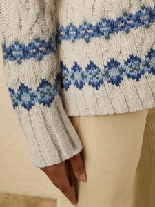 Faherty Highland Fairisle Cardigan in Lakeside Fairis