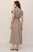Load image into Gallery viewer, Z Supply Sanna Gingham Midi Dress in Dark Chocolate