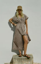 Load image into Gallery viewer, Z Supply Sanna Gingham Midi Dress in Dark Chocolate