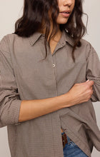 Load image into Gallery viewer, Z Supply On Duty Gingham Button Up Top in Dark Chocolate