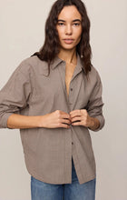 Load image into Gallery viewer, Z Supply On Duty Gingham Button Up Top in Dark Chocolate