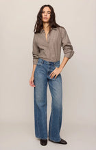 Load image into Gallery viewer, Z Supply On Duty Gingham Button Up Top in Dark Chocolate