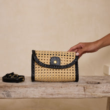 Load image into Gallery viewer, The Winding Road Black Rattan Clutch