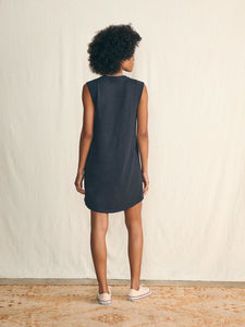 Faherty Sunwashed Slub Muscle Dress in Washed Black