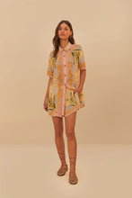 Load image into Gallery viewer, Farm Rio Mulitcolor Banana Royalty Kaleidoscope Shirt