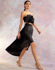 Cynthia Rowley Livia Satin Skirt in Black - FINAL SALE