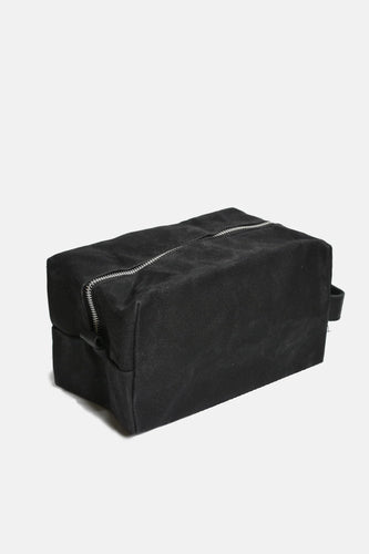 Curated Basics Waxed Cotton Dopp Kit in True Black