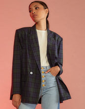 Load image into Gallery viewer, Cynthia Rowley Plaid Oversized Blazer in Black Watch - FINAL SALE