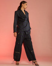 Load image into Gallery viewer, Cynthia Rowley Plaid Cargo Pants in Black Watch - FINAL SALE