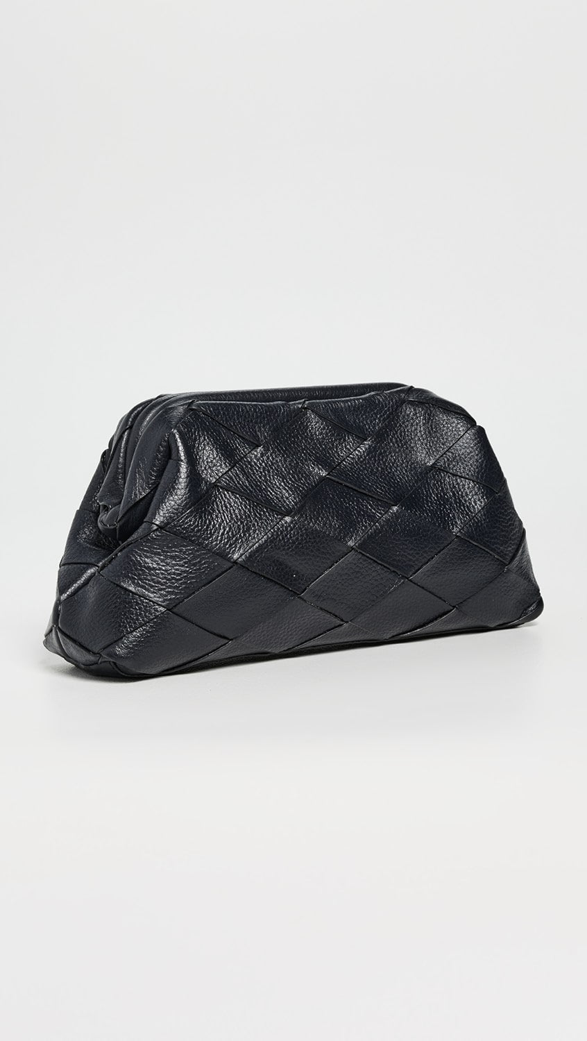 BTB Los Angeles Gigi Leather Clutch in Black