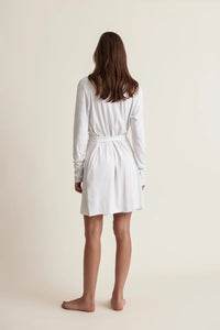 Skin Worldwide Double Layer Wrap Robe in White - FINAL SALE