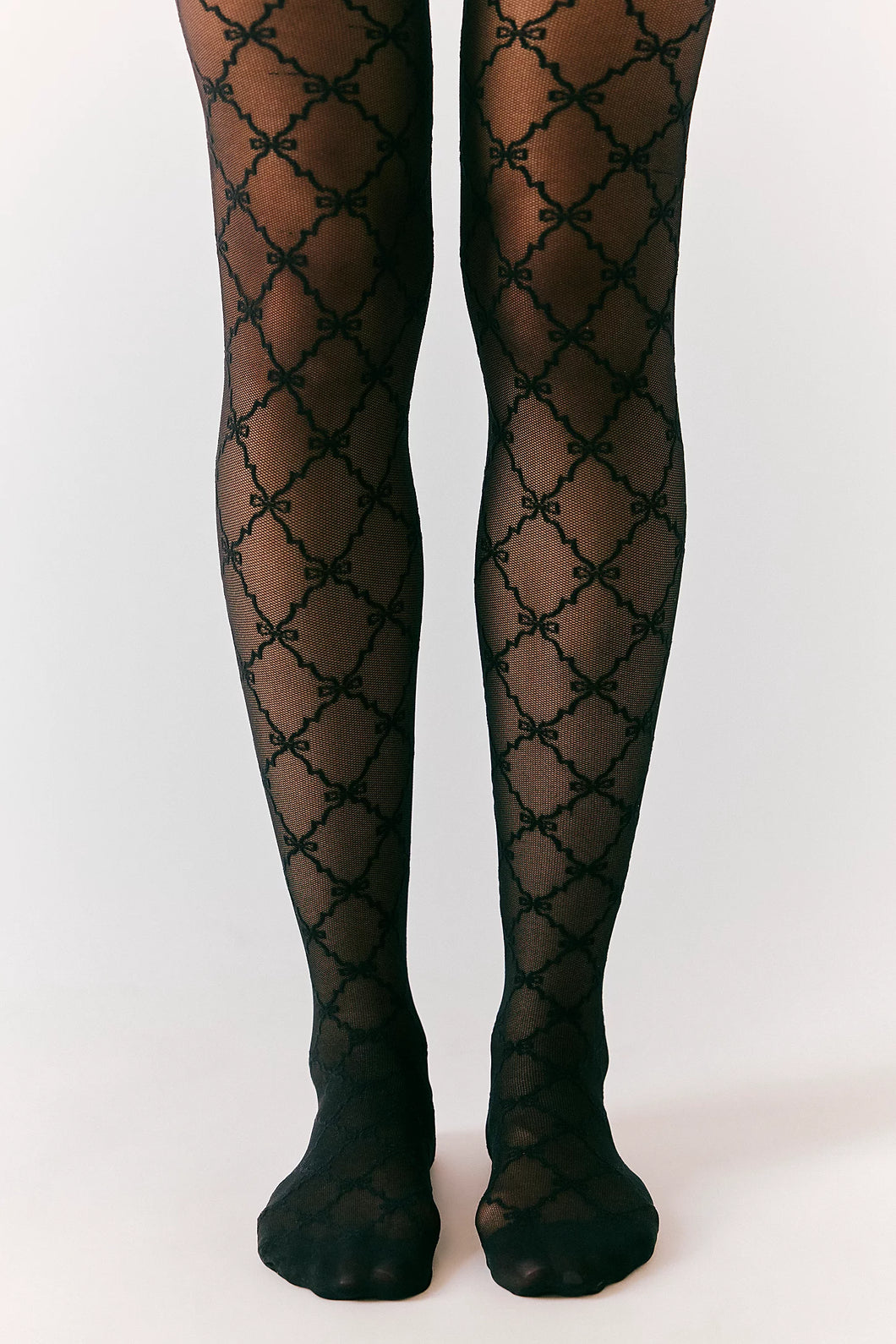 Free People Ribbon Chain Tights in Black