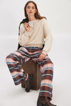 Load image into Gallery viewer, Free People Buckle Back Plaid Trouser in Brown Combo