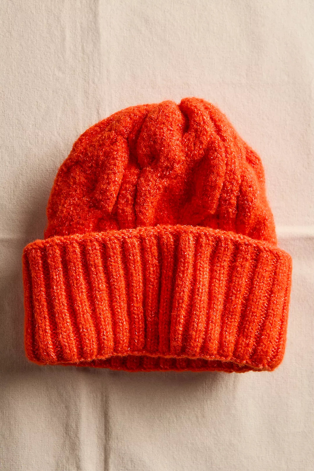 Free People Coast Line Beanie in Electric Orange
