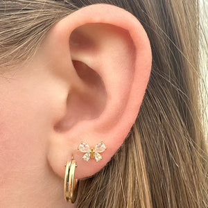 Kris Nations Butterfly Crystal Marquis Stud Earrings