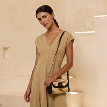 Load image into Gallery viewer, The Winding Road Black Rattan Clutch
