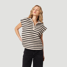 Load image into Gallery viewer, John + Jenn Arrow Vest in Almond Stripe