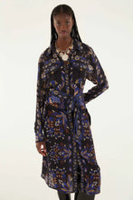 Load image into Gallery viewer, Farm Rio Arabesque Mix Scarves Black Midi Dress - FINAL SALE