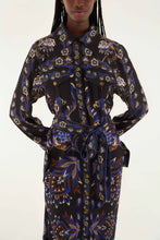 Load image into Gallery viewer, Farm Rio Arabesque Mix Scarves Black Midi Dress - FINAL SALE