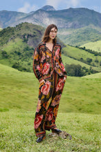 Load image into Gallery viewer, Farm Rio Black Chenille Flowers Shirt