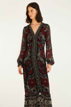 Load image into Gallery viewer, Farm Rio Black Valentina Ruffles Long Sleeve Midi Dress - FINAL SALE