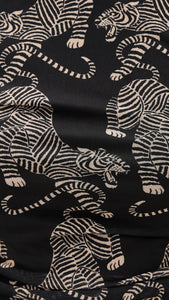 Farm Rio Striped Tiger Black Tulle Blouse