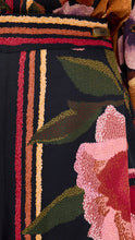 Load image into Gallery viewer, Farm Rio Black Chenille Flowers Pant