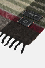 Load image into Gallery viewer, Curated Basics Grey, Brown, Green, Red Plaid Wool Scarf